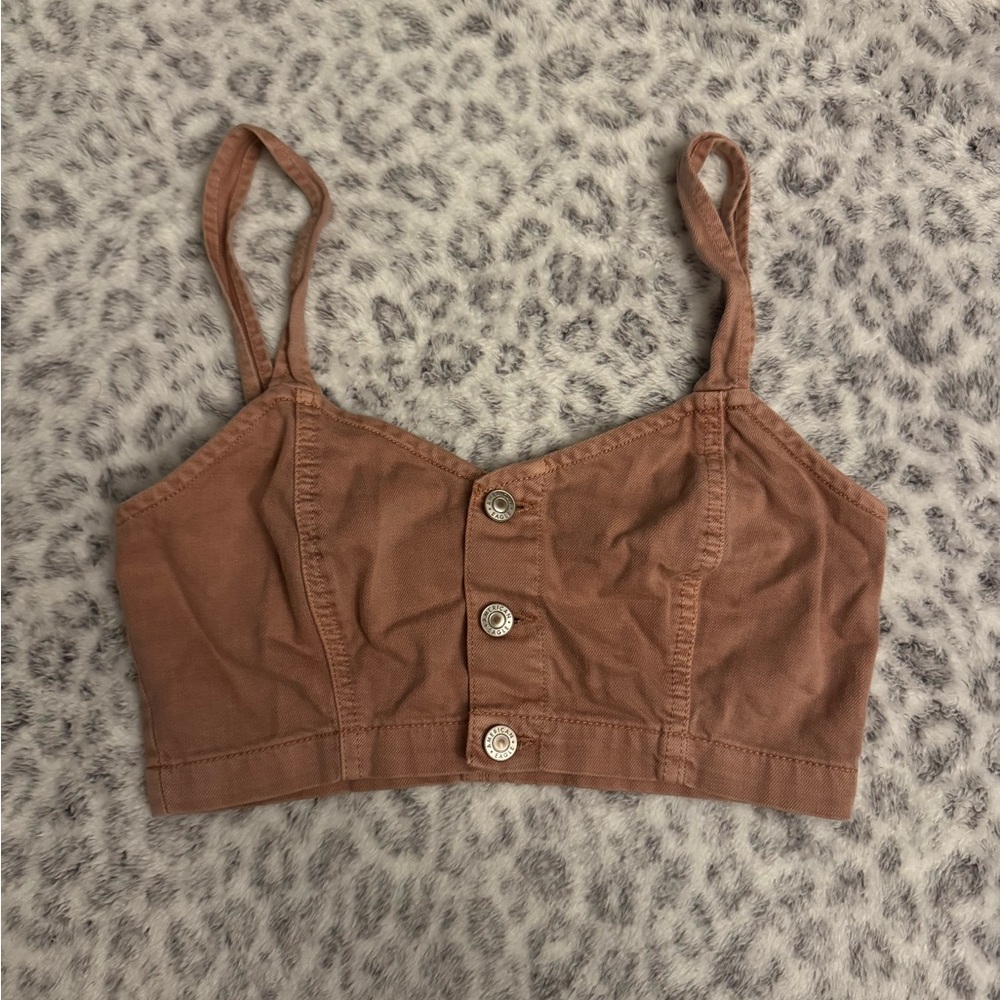 American Eagle Outfitters Brown Crop Top